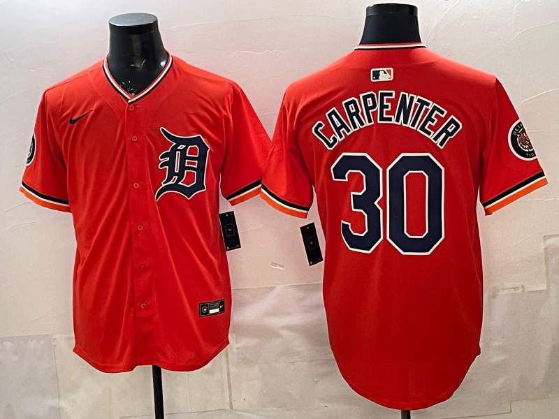 Men Detroit Tigers #30 Carpenter orange Game Nike MLB Jersey0321002->detroit tigers->MLB Jersey